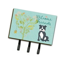 Carolines Treasures BB7623TH68 Welcome Friends Black Staffie Leash or Key Holder Triple multicolor