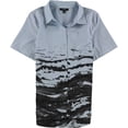thumbnail image 2 of Alfani Womens Abstract Button Up Shirt blue L, 2 of 2