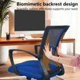 thumbnail image 4 of Office Chair Desk Chair Computer Chair Ergonomic Chair Adjustable Executive Mesh Mid Back with 360 Degree Swivel Wheels Lumbar Support Armrest (Blue), 4 of 14