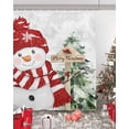 thumbnail image 5 of Christmas Red Snowman Bathroom Shower Curtains with Hooks, Winter Snowflakes Xmas Tree Berry Waterproof Fabric Washable Shower Curtain for Home Hotel Bathtub Decor 72x72 Inches, 5 of 7