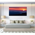 thumbnail image 4 of Smoky Mountain Wall Art Sunrise Over Blue Ridge Mountains Scenic Painting Gallery Wrapped Canvas Art Ready to Hang, 4 of 6