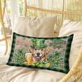 thumbnail image 4 of St Patricks Day Pillow Covers, Linen Long Throw Pillow Case, Watercolor Dogs Green Shamrock Wood Grain Holiday Pillow Protector Decorative Cushion Cover for Living Room/Bedroom 20" x 26", 4 of 8