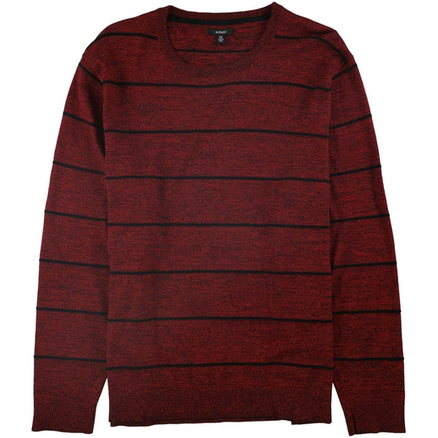 Alfani Mens Stripe Pullover Sweater, Red, Medium