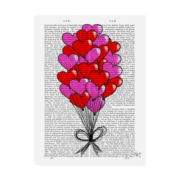 Trademark Fine Art 'Valentine Heart Balloon Illustration' Canvas Art by Fab Funky