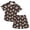 Black*, variant on RUTAYY Boys 2 Piece Holiday Outfit Short Sleeve Button Down Tops Elastic Waist Shorts Kids Daily Playwear Black
