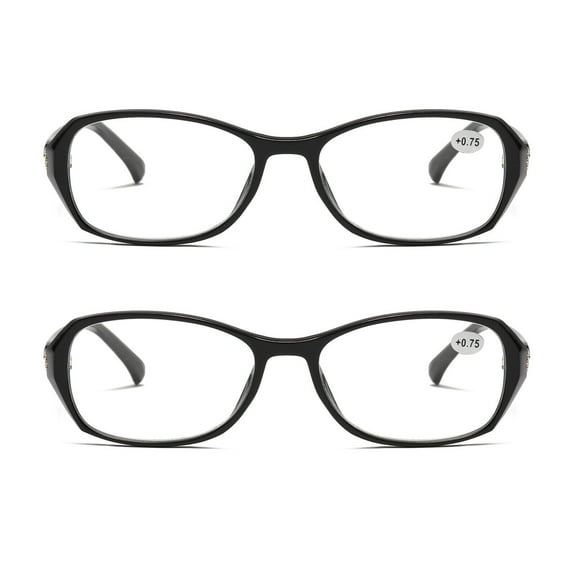 2 Pairs Womens Ladies Blue Light Blocking Reading Glasses Readers for Reading Paper work  0.75