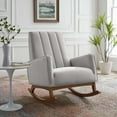 thumbnail image 2 of Accent Rocking Chair Armchair, Velvet, Light Grey Gray, Modern Contemporary Urban Design, Living Lounge Room Hotel Lobby Hospitality, 2 of 8