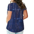 thumbnail image 3 of Patlollav 2024 Women Plus Size Tshirt Loose Button V Neck Tunic Shirts Summer Print Henley Shirts Lightweight Going Out Blouse Tee, 3 of 6