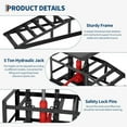 thumbnail image 5 of Towallmark 2-Pack Hydraulic Car Ramps, Heavy-Duty Vehicle Steel Ramps with 5T / 11000lbs Jack Load Capacity, Portable Design for Effortless Oil Changes and Car Lifts/Low Cars(Black), 5 of 9