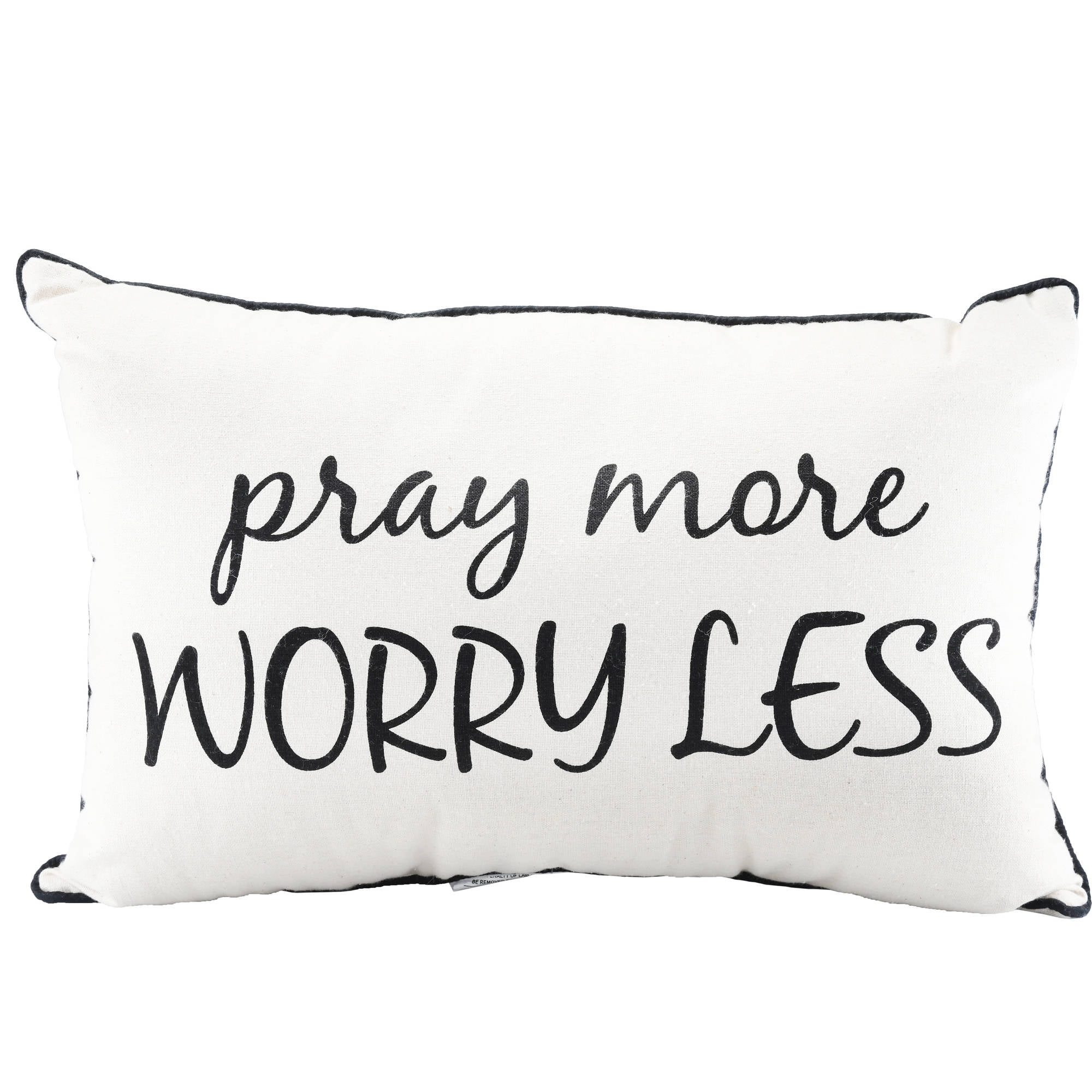 Mainstays 14 X 20 Pray More Worry Less Decorative Pillow Walmart Com Walmart Com