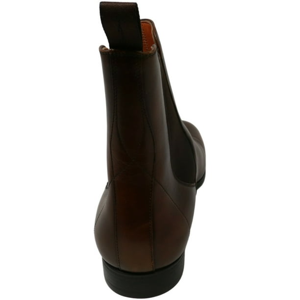 Santoni Luna Botte en cuir mi mollet marron fonc pour femmes 9M