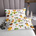 thumbnail image 3 of Erosebridal Cute Zoo Animal Coverlet Set Queen, Cartoon Lion Zebra Bedding Set, Botanical Tree Floral Room Decor 3 Pieces, 3 of 5