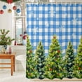 thumbnail image 6 of Christmas Tree on Buffalo Shower Curtain for Bathroom, Bue Plaid Green Waterproof Shower Curtains Washable Quick Dry with Hooks Bathtub Curtains 36x72IN, 6 of 9