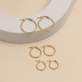 thumbnail image 4 of LeCalla 925 Sterling Silver Yellow-Gold Plated Hoop Earrings Set of 3 Pairs (12mm, 15mm, 20mm) for Women, 4 of 9