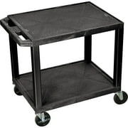 H. Wilson Tuffy Plastic 26" 2 Shelf Utility Cart 26 in. Black