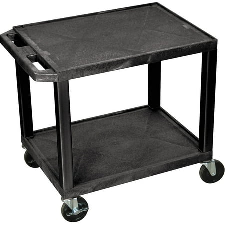 H. Wilson Tuffy Plastic 26" 2 Shelf Utility Cart 26 in. Black
