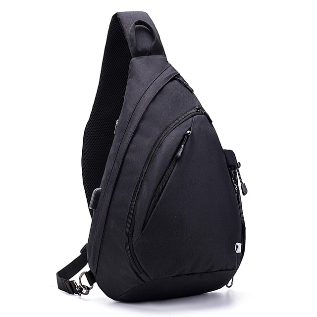 Bandolera TurnWay TWS-001 a prueba de agua con puerto USB de viaje, color negro