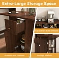 thumbnail image 6 of Folding Dining Table with Charging Station, Farmhouse Kitchen Extendable Table with Wall-Mounted Storage, Space Saving Drop Leaf Tables for Small Apartments, Walnut, 6 of 8