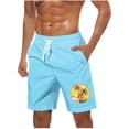 thumbnail image 2 of Runfenguu Mens Linen Shorts, Mens Shorts Cargo Men Casual Fashion Print Shorts With Pockets Elastic Waist Beach Pants Cargo Shorts For Men, 2 of 5