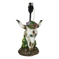 thumbnail image 5 of Rustic Western Cow Skull With Floral Succulents Feathers And Cactus Table Lamp, 5 of 11
