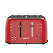 YOMA Toaster 4 Slice, Extra Wide Slot Red