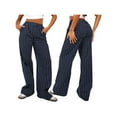 thumbnail image 2 of Michellecmm  Women's Straight Wide Leg Pants Elastic Waist Striped Print Pants, 2 of 8