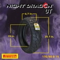 thumbnail image 3 of Pirelli Night Dragon Tire Set: 130/60B19 M/C 61H TL Front & Night Dragon GT MU85B16 M/C 77H TL Cruiser Rear Motorcycle Tires - Superior Traction & Handling for High-Performance with Keychain, 3 of 9