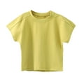 thumbnail image 6 of tarylea Summer Unisex Pajamas Sets for Toddler Baby Girls Boys Crew Neck Short Sleeve Tops Elastic Waist Wide Leg Shorts Solid Color Sleepwear Suits Casual Loose Toddler Sets for 1-10 Years, 6 of 6