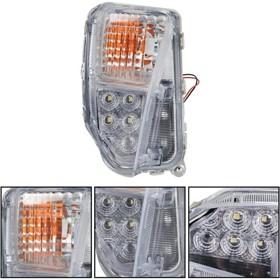 Genrics Fog Lights Replacement for Toyota Prius 2010-2015 DRL Fog Lights Lamp Clear Lens Right Side (Passenger Side)