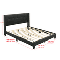 thumbnail image 6 of Home Design Evelyn King Upholstered Platform Bed Frame with Tufted Headboard and Wingback Design, Black, Easy Assembly, 6 of 6