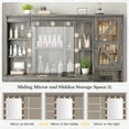thumbnail image 5 of Vanity Set with Mirror and Lights Vanity Desk with 4 Wooden Drawers & 3-Tier Storage Shelf & Charge Station Farmhouse Vanity Dressing Table for Girl, Stool Not Included, Dark Rustic Oak, 5 of 7