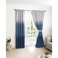 thumbnail image 3 of Navy Blue Ombre Blackout Curtains for Bedroom/Living Room, Thermal Insulated Kitchen Curtains, Modern Abstract Art Texture Grommet Darkening Window Treatment Drapes 52"x84"x2, 3 of 8
