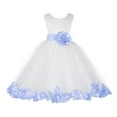 thumbnail image 2 of Ekidsbridal Girl Bridesmaid Flower Girl Dress - Ivory Flower Petals Dress with Bow Sash 302T-A (Size: S-16), 2 of 3