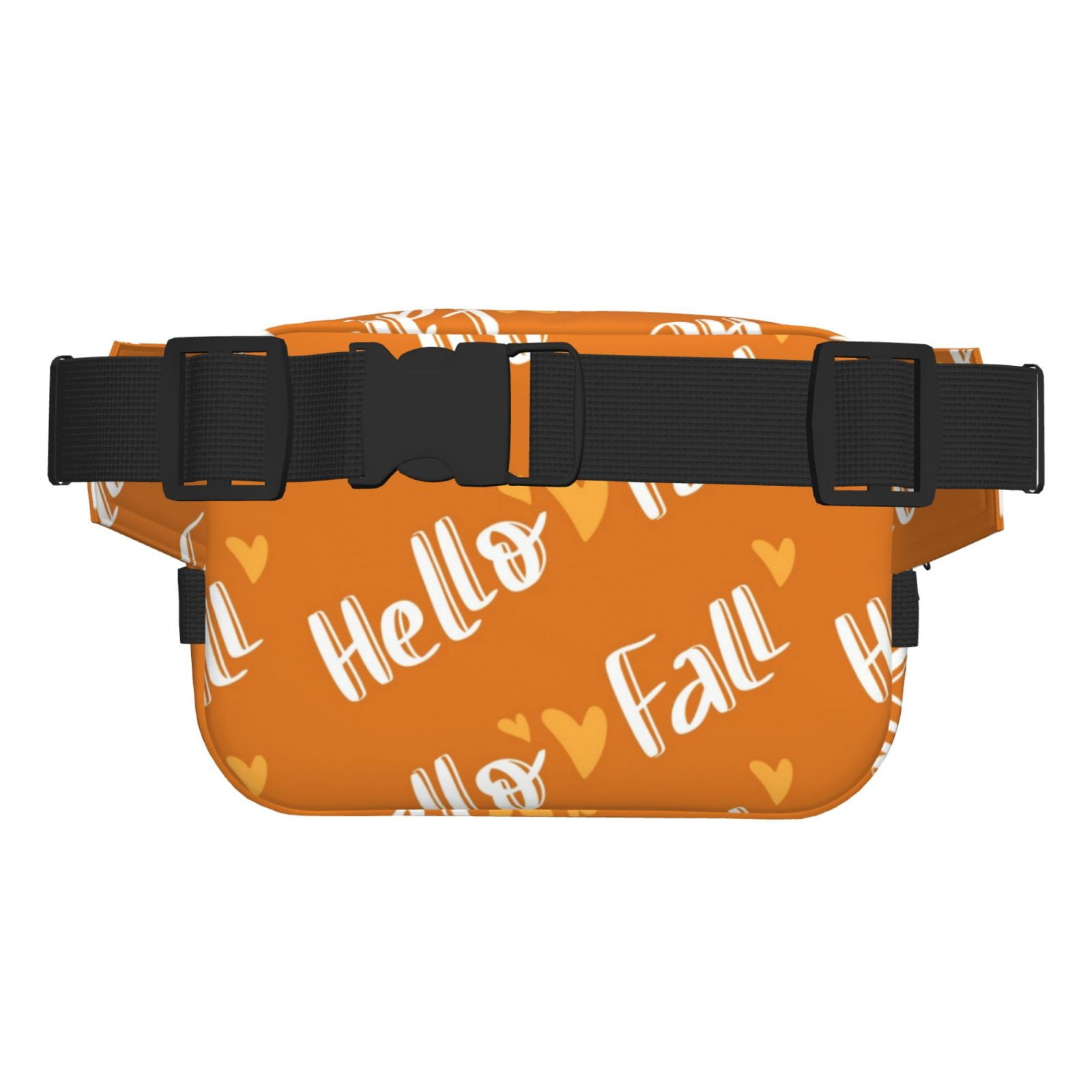 Picia Hello Fall Print Square Double-Layer Waist Bag Mini Adjustable Waist Belt Bag Exercise Running Travel Hiking