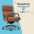 thumbnail image 2 of La-Z-Boy Symphony Executive Office Chair Bonded Leather Cognac and Graphite, 2 of 8