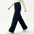 thumbnail image 4 of Iyufng Corduroy Wide Leg Pants for Women Casual Soft Loose Fit Long Trousers, 4 of 7