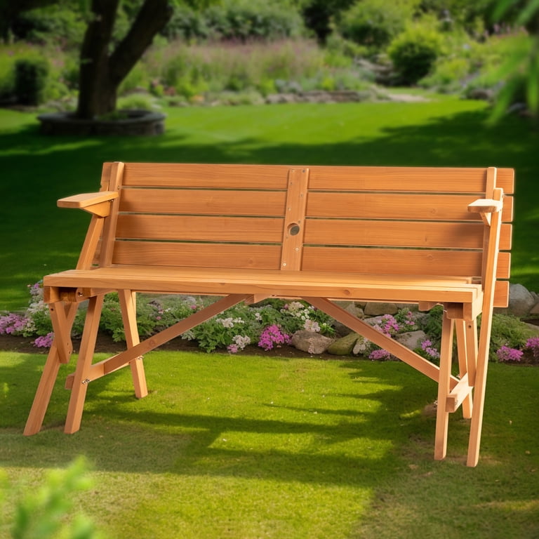 Ktaxon 2-in-1 Outdoor Interchangeable Wooden Picnic Table Set