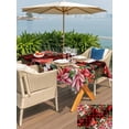 thumbnail image 4 of Outdoor Tablecloth with Umbrella Hole and Zipper, Cardinal Bird Rectangle Table Cloth 60x84 Inch Waterproof Tablecloth, Poinsettia Pine Cones Berry Flowers Red Plaid Picnic Table Cover for Patio, 4 of 7