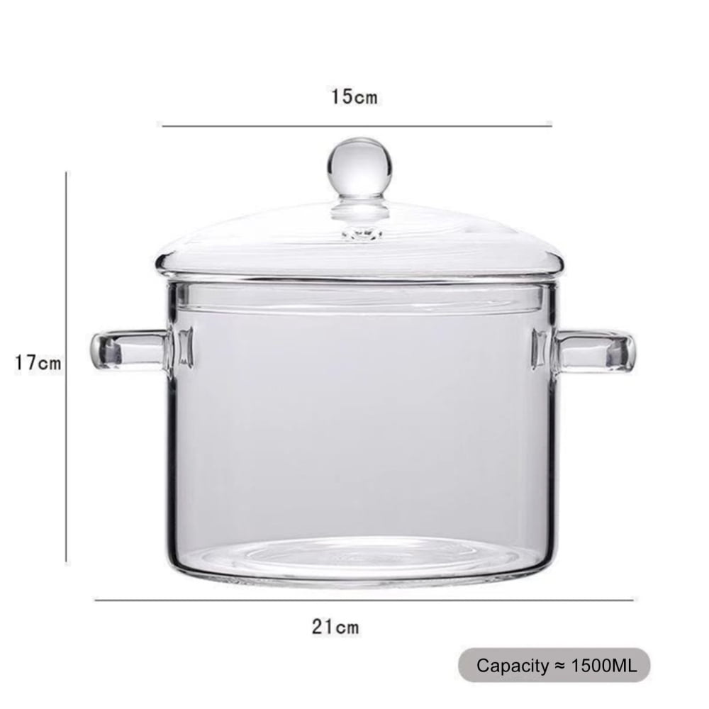 Clear Glass Cooking Stovetop Pots Thicker and Heavier Upgraded