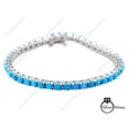 thumbnail image 2 of Turquoise Bracelet, 925 Sterling Silver, Tennis Bracelet, December Birthstone, Turquoise Jewelry, Wedding Bracelet, 2 of 2