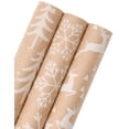 thumbnail image 1 of Papel de regalo navideño WRAPAHOLIC Kraft, 3 rollos, 43 x 305 cm, 1 of 7