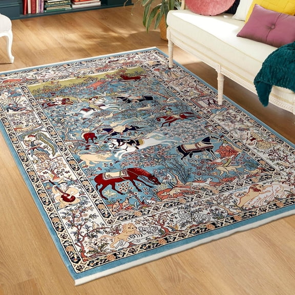 Unique Loom Narenj Collection Area Rug - Birmingham (3' 1" x 5' 3" Rectangle Blue/Burgundy)
