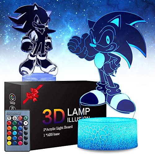 Sonic the Hedgehog Personalized Sonic LED Night Light Lamp with Remote Control 