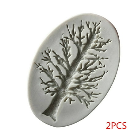 

2pcs Silicone Molds Non Stick Fondant Cupcake Soap Mould Heat Resistant Christmas Tree Shape Baking Tools