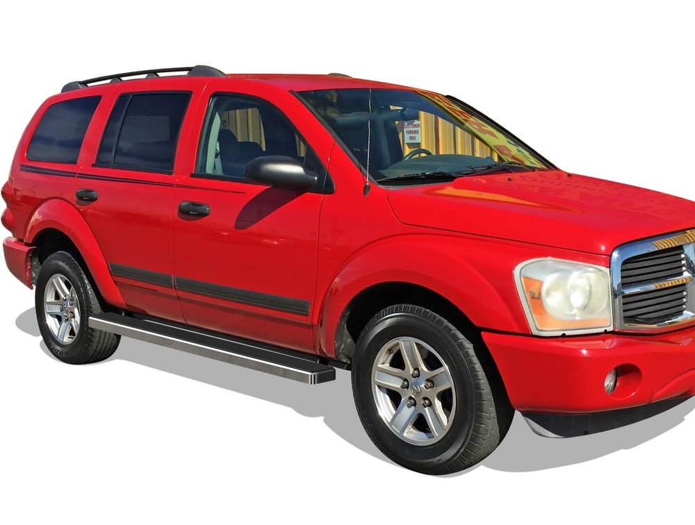 APS Running Boards 5 inches Compatible with Dodge Durango 2004-2010 & Chrysler Aspen 06-10 304 Stainless Steel (Nerf Bars Side Steps Side Bars)