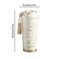 thumbnail image 4 of Reusable Lily of the Valley Mug, 500ml Stainless Steel or Ceramic Liner, Elegant Floral Design, Tea and Coffee Travel Cup with Built-In Infuser, Insulated Tumbler for Women, 4 of 8