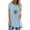 Light Blue, variant on MESSIYO Tunic Tops Short Sleeve Tunic Tops long shirts for women for leggings tee shirts womens women blouses Fashion Casual Printed Round Neck Short Sleeve Front Long Back T Shirt Black L
