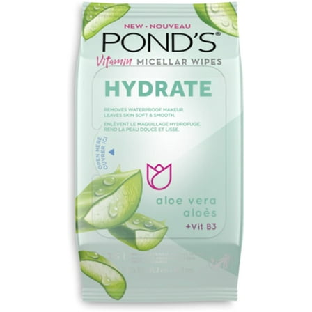 Pond's Vitamin Micellar Hydrate Facial Wipes, 25 ct (Pack of 3)