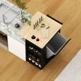 thumbnail image 6 of Veanerwood Kitchen Island with Drop Leaf - Trash Cabinet Tilt Out 10 Gallon Storage, Portable Cart with Rubberwood Top, Spice Rack, and Drawers for Dining Room, 6 of 8