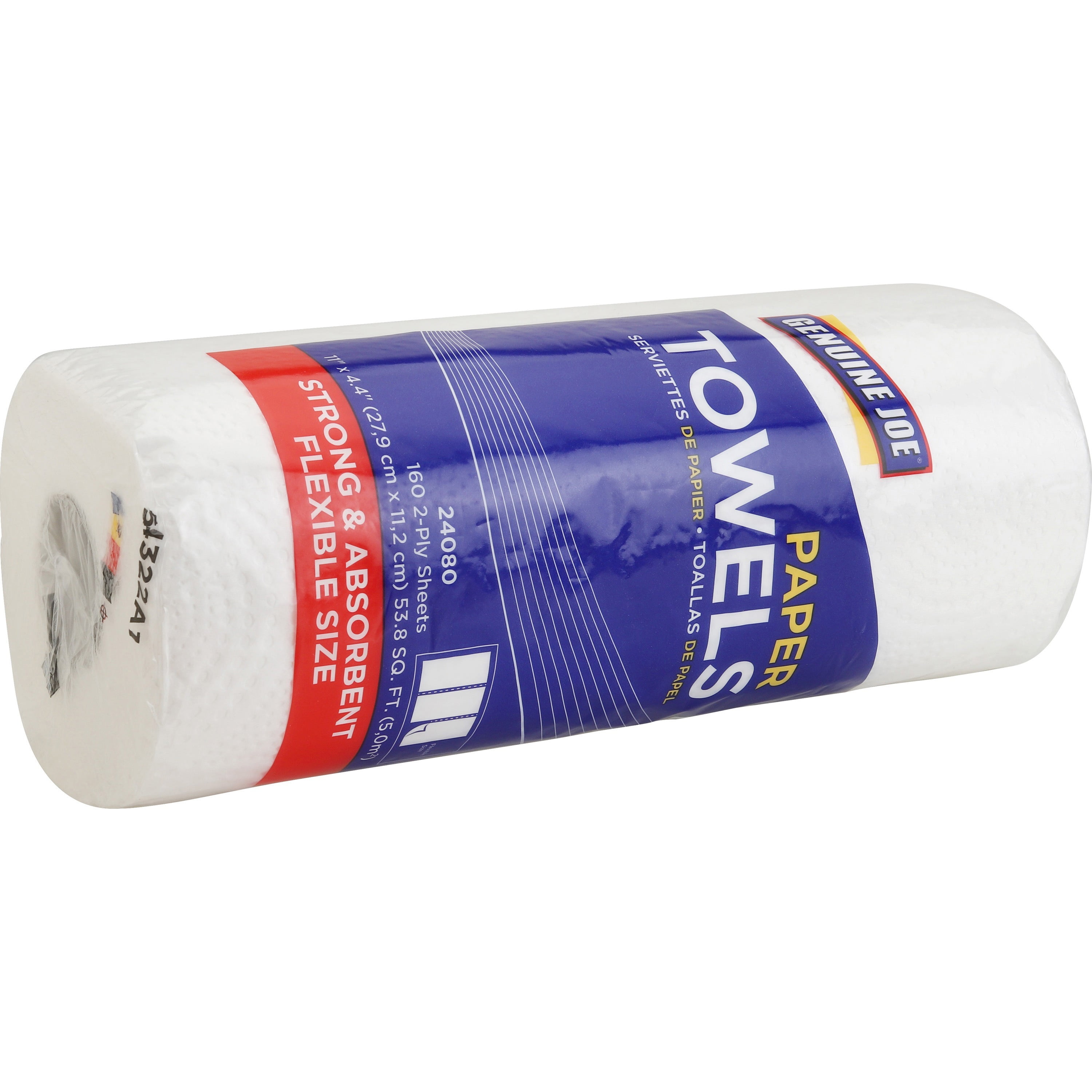 Genuine Joe Paper Towels - 2 Ply - 11" X 4.40" - 160 Sheets/roll - White - Flexible, Perforated, Absorbent, Soft - For Kitchen, Multipurpose - 30 / Carton
